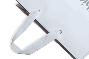 Sac en papier blanc avec poignées renforcées en tissu