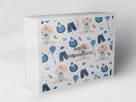Boîte cadeau "Motif bébé en bleu"