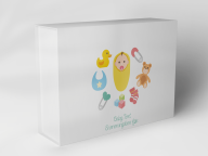 Boîte cadeau "Motifs bébé et jouets"