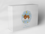 Boîte cadeau "ours endormi lune étoiles"