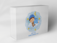 Boîte cadeau "bébé endormi avec des étoiles"