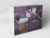 Boîte cadeau "Cigognes et cheminées"