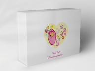 Boîte cadeau "Bébé et cœurs"