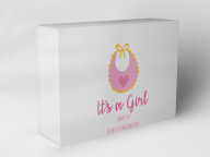 Boîte cadeau "Bavoir bébé et cœur"
