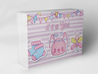 Boîte cadeau "Pattes de lapin papillon"