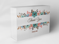 Boîte cadeau "Couronne de fleurs et inscription"