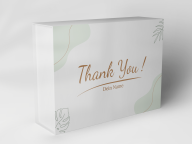 Boîte cadeau "Feuilles pastel et inscription"