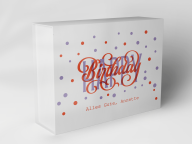 Boîte cadeau "Points et train d'anniversaire"
