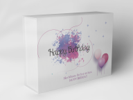 Boîte cadeau "Ballons d'anniversaire et étoiles"