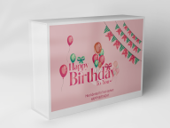 Boîte cadeau "Ballons et banderole à fanions"