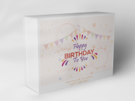 Boîte cadeau "Bannière d'anniversaire confettis"