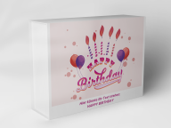 Boîte cadeau "Anniversaire avec des ballons et des bougies"