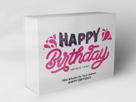 Boîte cadeau "Inscription d'anniversaire avec fleurs"