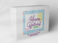 Boîte cadeau "Rayures et points d'anniversaire"