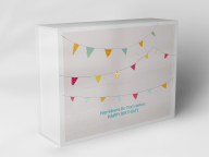 Boîte cadeau "Guirlande de fanions anniversaire"