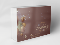 Boîte cadeau "Ballons d'anniversaire et confettis"
