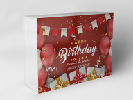 Boîte cadeau "Ballons d'anniversaire et cadeaux"
