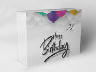 Boîte cadeau "Ballons et Happy Birthday"