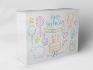 Boîte cadeau "Ballons d'anniversaire Gâteau Étoiles"