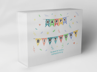 Boîte cadeau "Guirlande d'anniversaire et confettis"