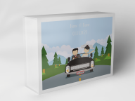 Boîte cadeau "Jeunes mariés en voiture"