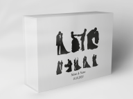 Boîte cadeau "Silhouettes de couple de mariage"
