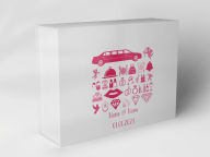 Boîte cadeau "Symboles de mariage et limousine"