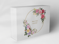 Boîte cadeau "Couronne de fleurs avec anneau doré"