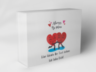 Boîte cadeau "Cœurs et message d'amour"