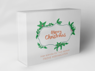 Boîte cadeau "Couronne de Noël et inscription"