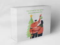 Boîte cadeau "Arbre de Noël et couple"