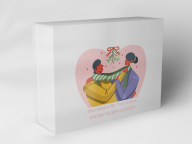 Boîte cadeau "couple de Noël sous le gui"