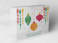 Boîte cadeau "Boules de Noël et flocons de neige"