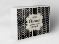Boîte cadeau « rayures chevron de Noël »