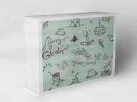Boîte cadeau "Motifs de Noël et inscriptions"