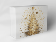 Boîte cadeau "Arbre de Noël à pois dorés"