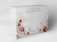 Boîte cadeau « Boules de Noël et flocons de neige »