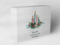 Boîte cadeau "Bougies de Noël et branches de sapin"