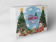 Boîte cadeau "Père Noël et rennes"