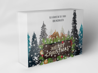 Boîte cadeau "Sapins de Noël et verdure de sapin"