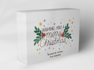 Boîte cadeau "Étoiles de Noël et feuilles"