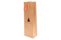 Sac en papier pour bouteille "Ansbach" 12x8x37cm rouge