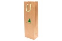 Sac en papier pour bouteille "Ansbach" 12x8x37cm vert
