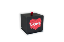 Boîte cube à rabat "Love" rouge