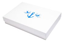 Boîte pliante à couvercle "Anker" 33x22x6/4 cm bleu