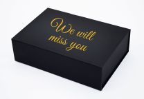 Boîte cadeau "We will miss you" différentes couleurs et tailles