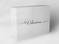 Boîte cadeau "inscription de bienvenue"