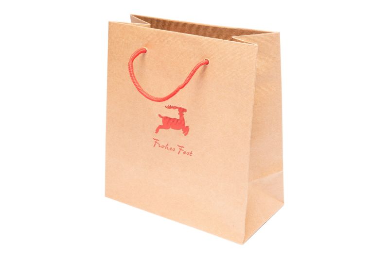 Sac en papier à poignées pour Noël "Burg" Article en fin de série ! 5107WH 