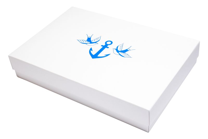 Boîte pliante à couvercle "Anker" 33x22x6/4 cm bleu 5105AW33018