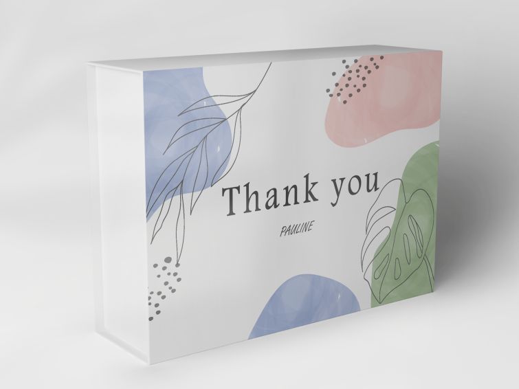 Boîte cadeau "Feuilles pastel et points" 1007_02_0002